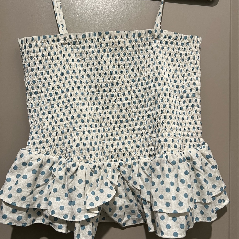 ⭐️3/$15 Girl Soul Shirred polka Dot top
